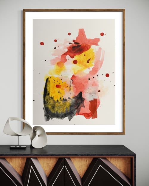 Emotions of the heart paper print | Mixed Media in Paintings by HEIDY GONZALEZ - GONZALEZ ART DESIGN. Item composed of paper compatible with contemporary and art deco style