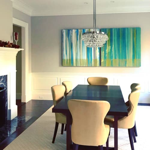 Large Diptych | Oil And Acrylic Painting in Paintings by Andrzej Michael Karwacki. Item made of synthetic