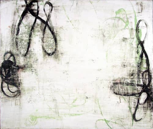 Green Abstract | Oil And Acrylic Painting in Paintings by Bernd Haussmann. Item composed of canvas