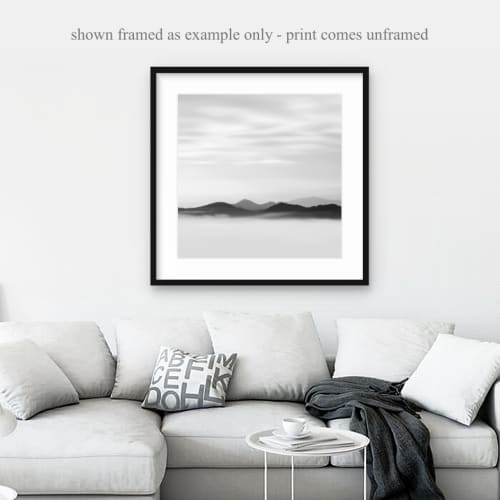 Minimalist Mountain, Original Black and White Photography | Photography by Nicholas Bell Photography. Item made of paper compatible with minimalism and contemporary style