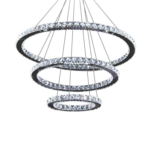 AM6123 CIRCLE 3 RINGS | Chandeliers by alanmizrahilighting | New York in New York. Item composed of steel and glass