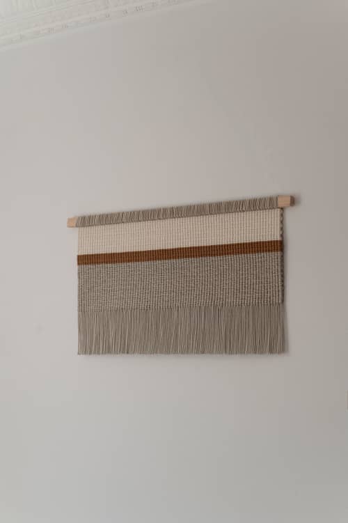 EARTH tapestry with the stripe | Wall Hangings by Versh Gallery. Item made of cotton works with minimalism & mid century modern style