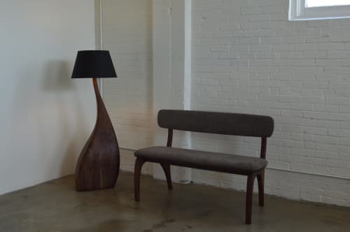 The Everyday Bench | Benches & Ottomans by SR Woodworking. Item composed of walnut and fabric in minimalism or mid century modern style