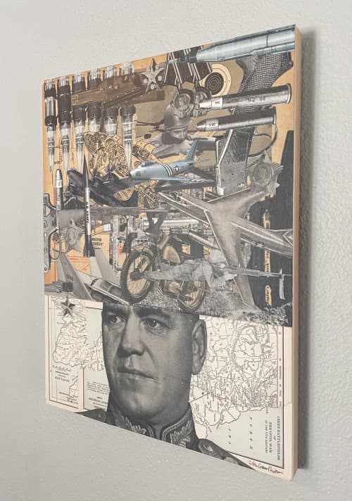 The General | Mixed Media by Glen Gauthier. Item made of wood with paper