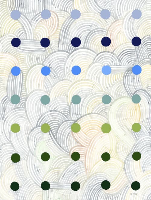 Dots VIII | Oil And Acrylic Painting in Paintings by Ruth Le Roux. Item composed of canvas