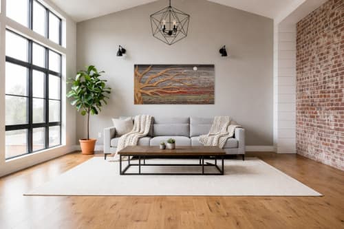 Autumn Bliss Geometric wood tree wall art | Wall Sculpture in Wall Hangings by Craig Forget. Item composed of wood in mid century modern or contemporary style