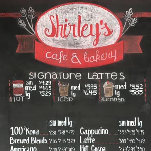 Chalkboard Lettering | Signage by Jeslyn Kate | Shirley's Deli and Coffee Shop in Pensacola. Item made of wood