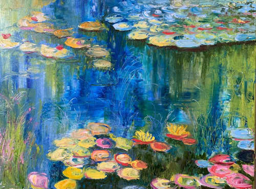 Monet Love | Oil And Acrylic Painting in Paintings by Checa Art. Item made of canvas