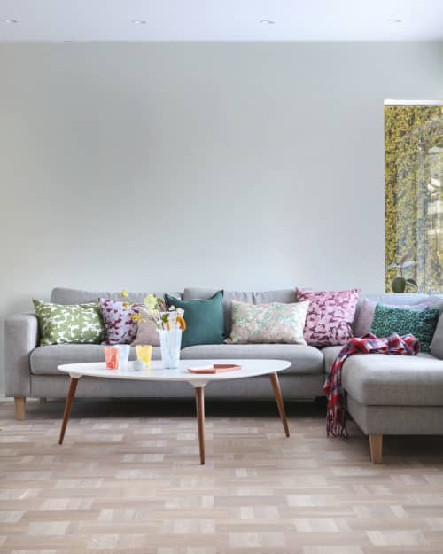 Pillows in printed and woven textile | Pillows by Plesner Patterns. Item made of linen