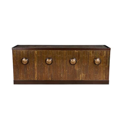 Medallion Credenza | Storage by Jonathan Rachman Design | SF Decorator Showcase 2019 in San Francisco. Item made of walnut with brass