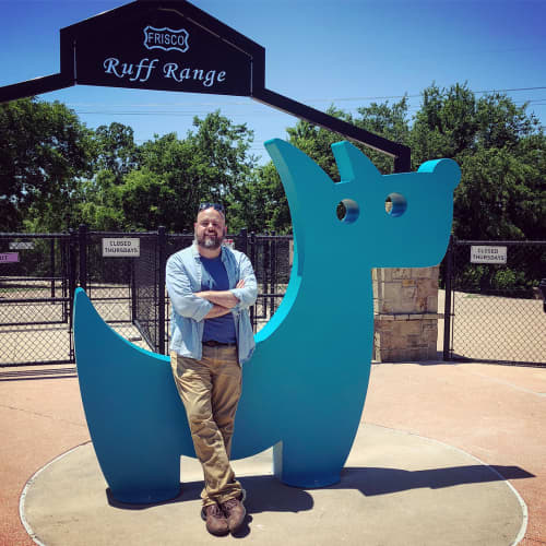 Surf Dog | Public Sculptures by Jeffie Brewer. Item made of steel