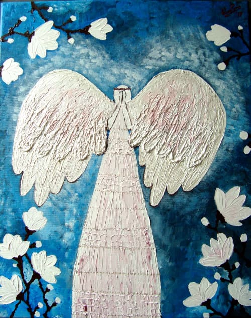 Angel Suriel | Oil And Acrylic Painting in Paintings by Elena Parau. Item made of canvas compatible with contemporary and eclectic & maximalism style