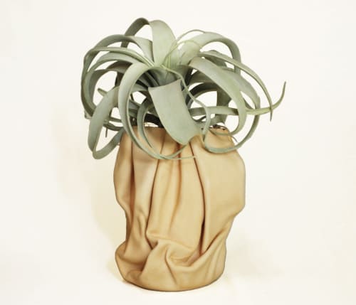 Sculpted Leather Vase | Vases & Vessels by Ian James. Item made of leather works with mid century modern & contemporary style