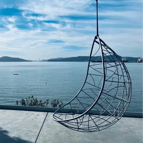 Studio Stirling Nest Egg along the the James River, Richmond | Swing Chair in Chairs by Studio Stirling. Item composed of steel compatible with minimalism and country & farmhouse style