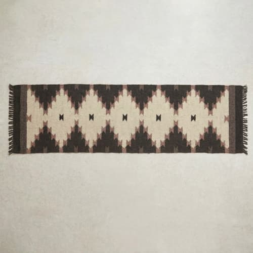 Handwoven Wool Stair, Hallway, Entryway Runner Rug | Rugs by Evergreen Carpets. Item composed of wool compatible with boho and minimalism style