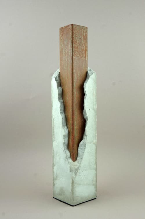Vase Typ 4 Rusty Concrete | Vases & Vessels by Stephan Schmitz / adorTable. Item composed of steel and concrete