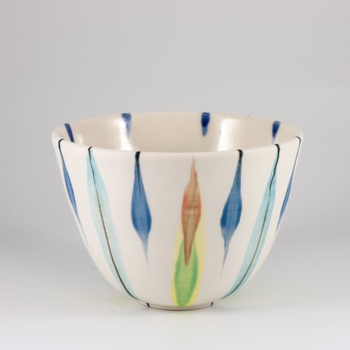 Porcelain 'Tulips' bowl | Vase in Vases & Vessels by Kyra Mihailovic Ceramics. Item composed of ceramic