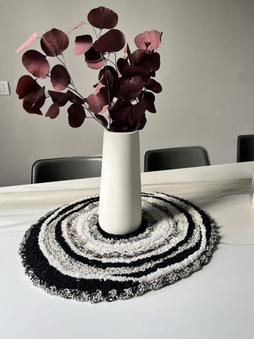 CIRCLES Centerpiece | Ornament in Decorative Objects by Atelier Taftique. Item composed of cotton in boho or contemporary style