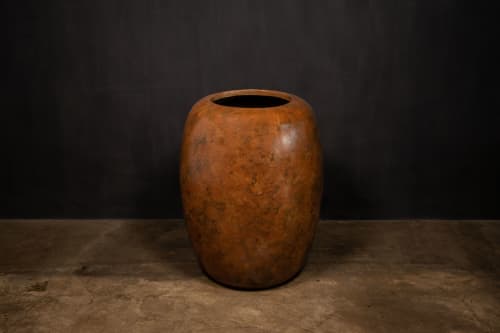 Modern Indoor/Outdoor Fiberglass Planter in Copper Finish | Vases & Vessels by Costantini Designñ. Item composed of glass & fiber compatible with contemporary and modern style