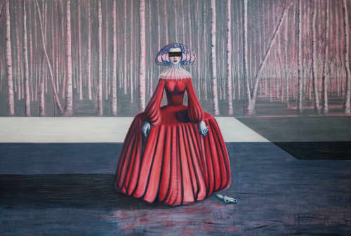 Date & Time | Oil And Acrylic Painting in Paintings by Anne Plaisance. Item composed of canvas & synthetic