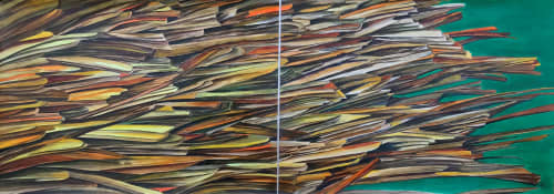 'Fault Lines' | Oil And Acrylic Painting in Paintings by Sangeeta Sagar. Item composed of paper compatible with contemporary and modern style