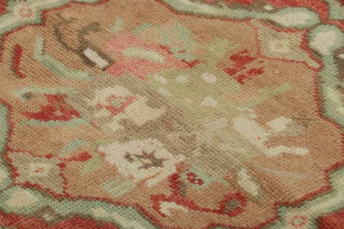 Vintage Turkish Rug in Pink & Cream with Colorful Floral | Area Rug in Rugs by Rug and Kilim