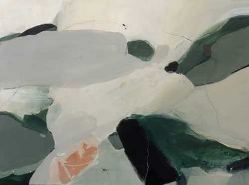 Green Abstract Painting in Floater Frame- After the Rain | Oil And Acrylic Painting in Paintings by Arohika Verma | First & Main Design Market in Bothell. Item composed of canvas and synthetic in minimalism or mid century modern style