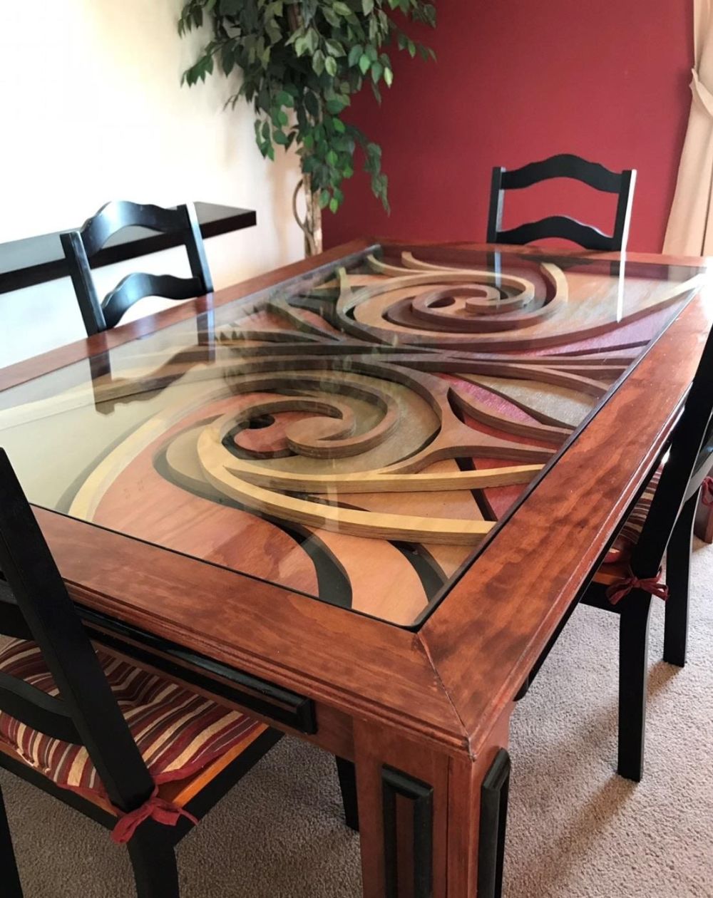 Abstract Sculptural Painting Dining Table by Mitchell’s Unique Expressions Wescover Tables