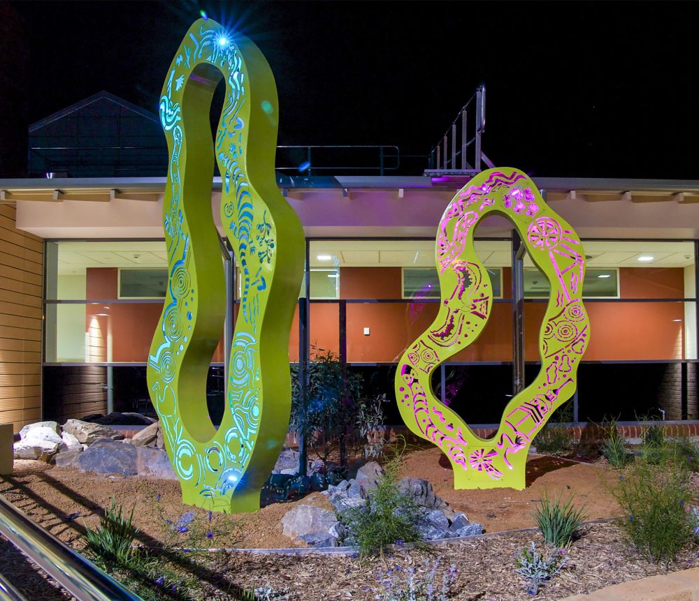 Spinifex Lanterns by Tony Pankiw at Kalgoorlie Health Campus