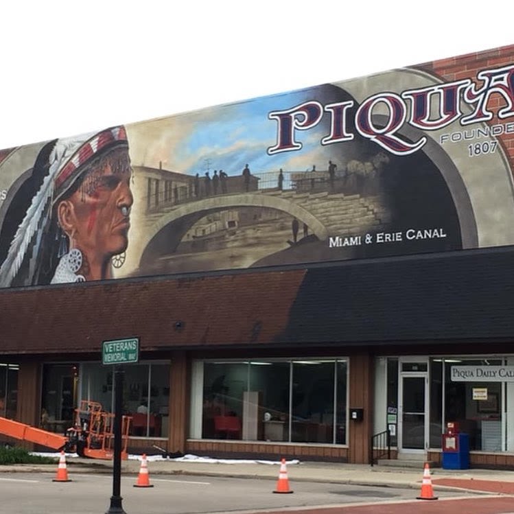 PIQUA mural by Eric Henn seen at Piqua, Piqua Wescover