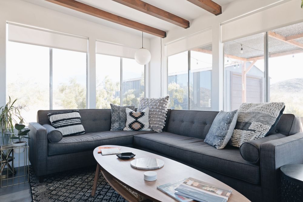 Custom Sleeper Sectional by Local Sofa at The Moon Cabin, Joshua Tree