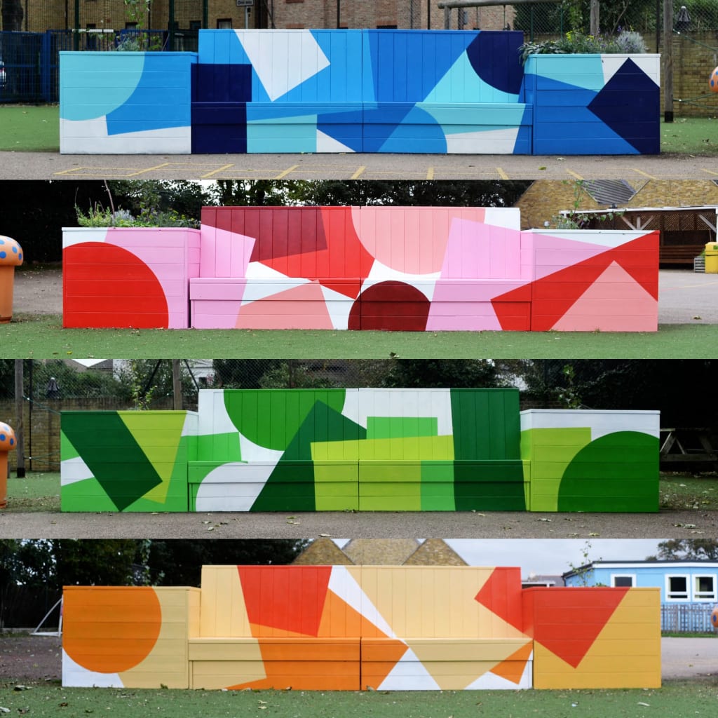 Wrotham School Benches by Charlie Oscar Patterson at Wrotham School, Wrotham, United Kingdom