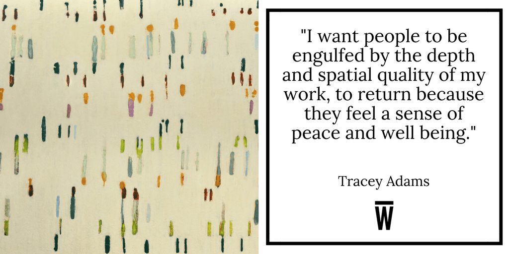 "I want people to be engulfed by the depth and spatial quality of my work, to return because they feel a sense of peace and wellbeing." - Tracey Adams. Featured on Wescover.
