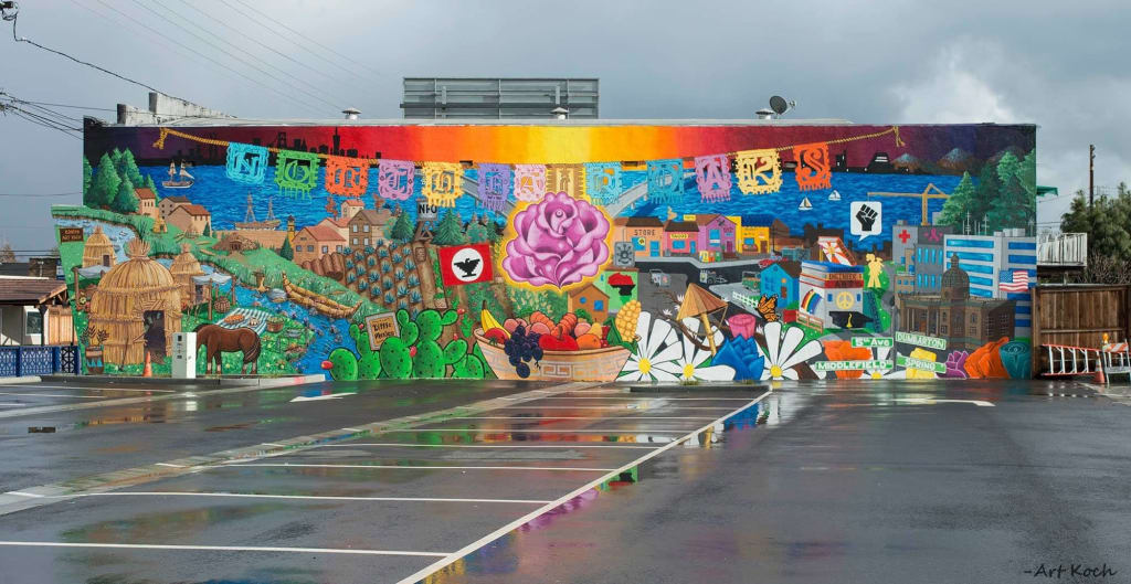 North Fair Oaks Mural by Arthur Koch on google Lens