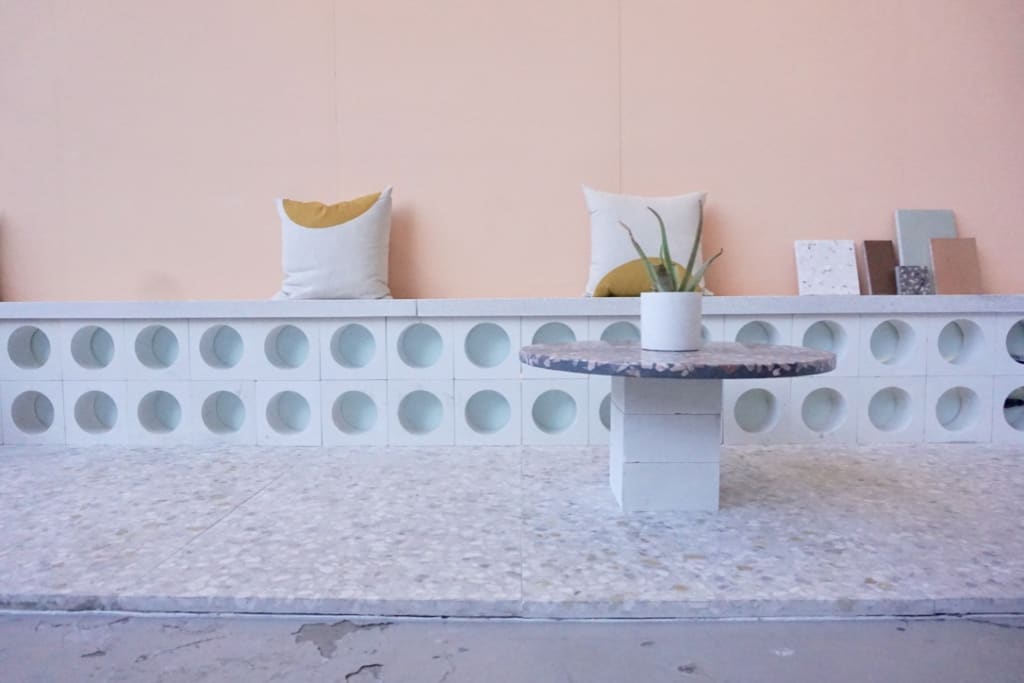 Concrete Collaborative terrazzo flooring at WestEdge 2019. Wescover