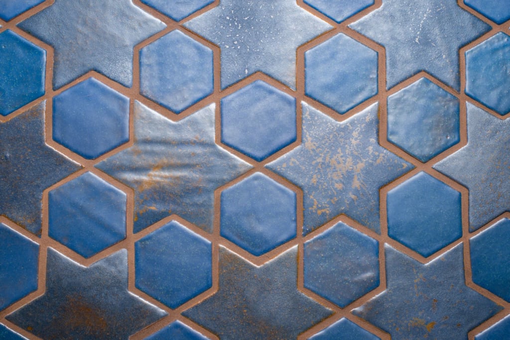 Blue star Spanish custom floor tiles