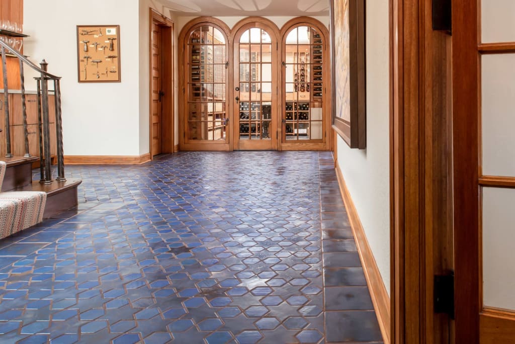 Blue star Spanish custom floor tiles