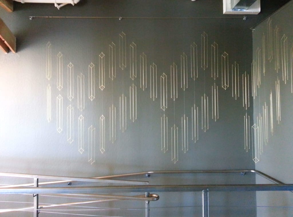 Brass Installation Art by Beth Naumann in Stripe, San Francisco, CA.