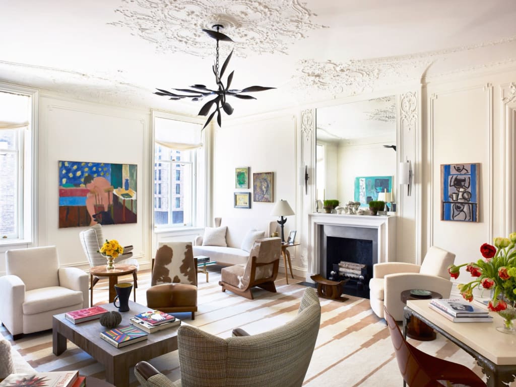The Living Room of the Historic Apthorp Apartment, designed by Brian J. McCarthy, located in the Upper West Side, New York, NY as seen on Wescover