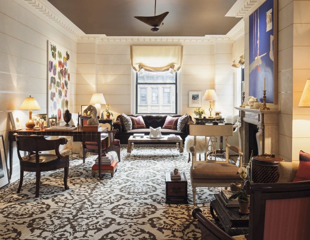 The living room of a Manhattan apartment designed by Brian J. McCarthy as seen on Wescover
