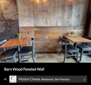 Barn Wood Paneled Wall by Heritage Salvage. Seen on Wescover.