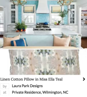 Cotton and colourful Linen Cotton Pillow in Miss Ella Teal