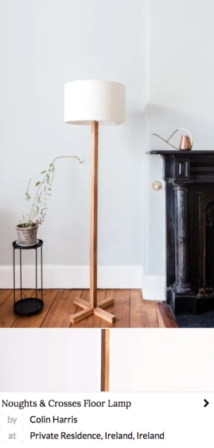 noughts and crosses floor lamp made from wild Irish elm