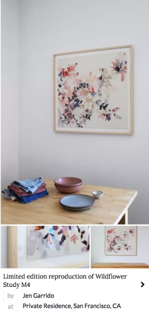 Limited Edition blue and pink Wildflower Study painting by Jen Garrido