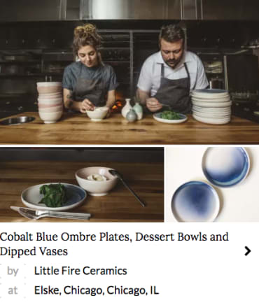 Cobalt blue ombre plates