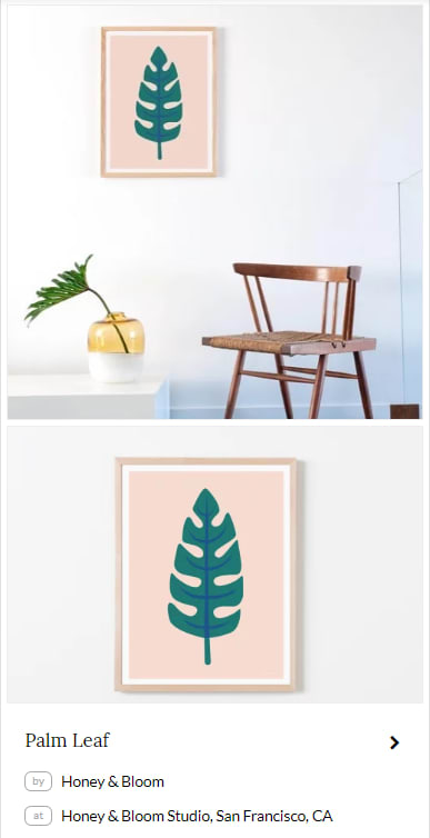 Palm Leaf by Honey & Bloom. Seen at Honey & Bloom Studio in San Francisco on Wescover.