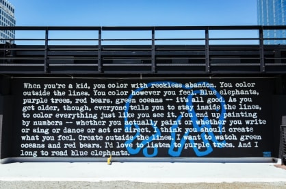 Blue Elephants by WRDSMTH at The Bloc Downtown LA, as seen on Wescover.