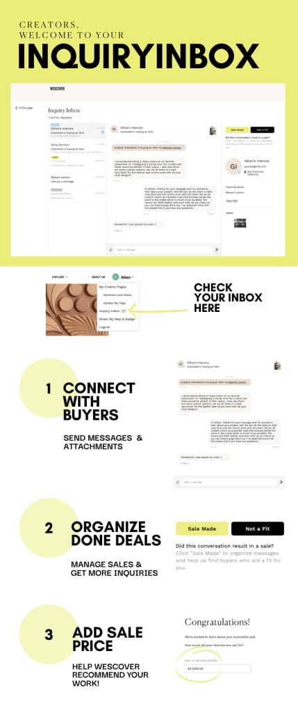 Product Update: Introducing Your Inquiry Box | Wescover