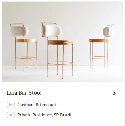 Laiá Bar Stool by Gustavo Bittencourt at a private residence in Sao Paolo, Brazil. As seen on Wescover.
