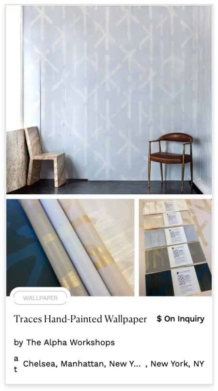 Hand Painted Pastel Wallpaper blue and white